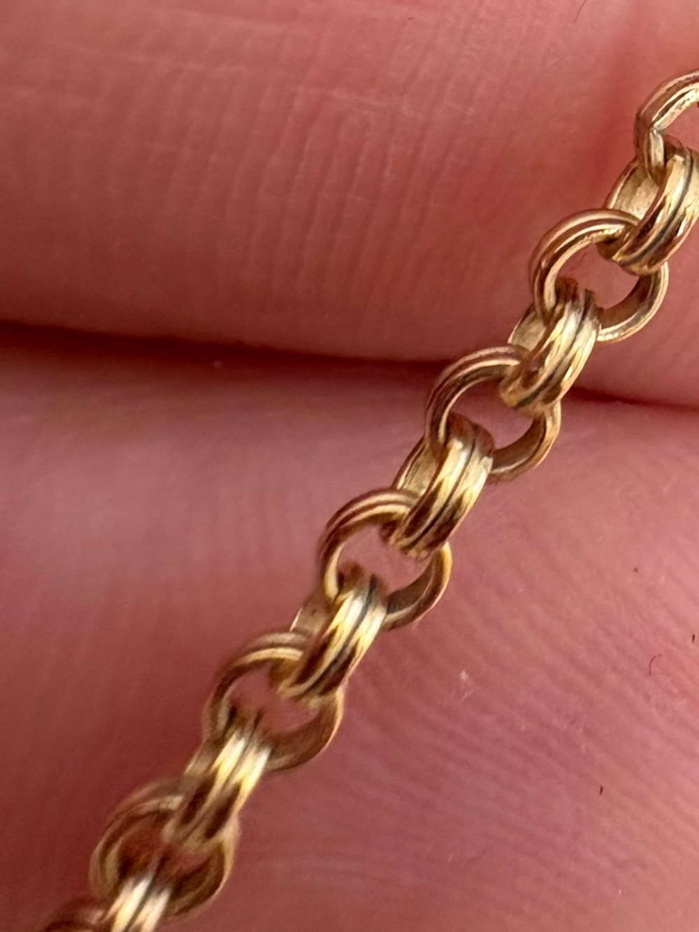 Vintage 1/20 12KGF yellow gold Rollo cable chain link necklace 18" long - Picture 9 of 11